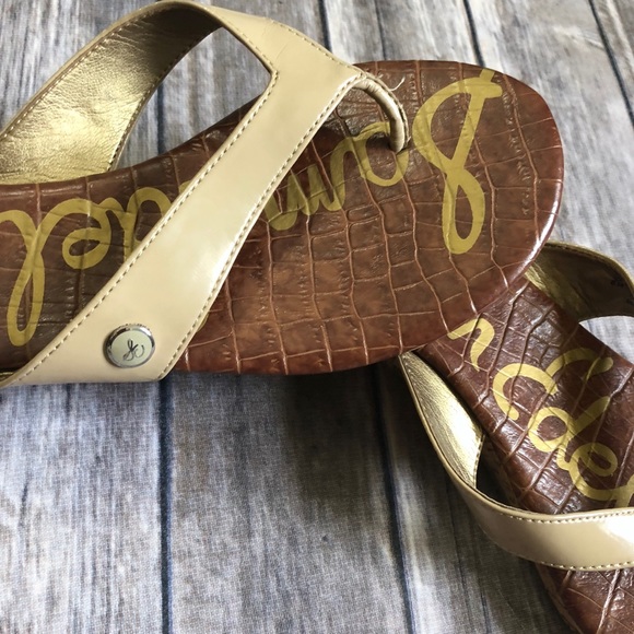 Sam Edelman • Tanya Cork Wedge Vegan Leather Sandals in Nude Size 8 - Picture 7 of 7